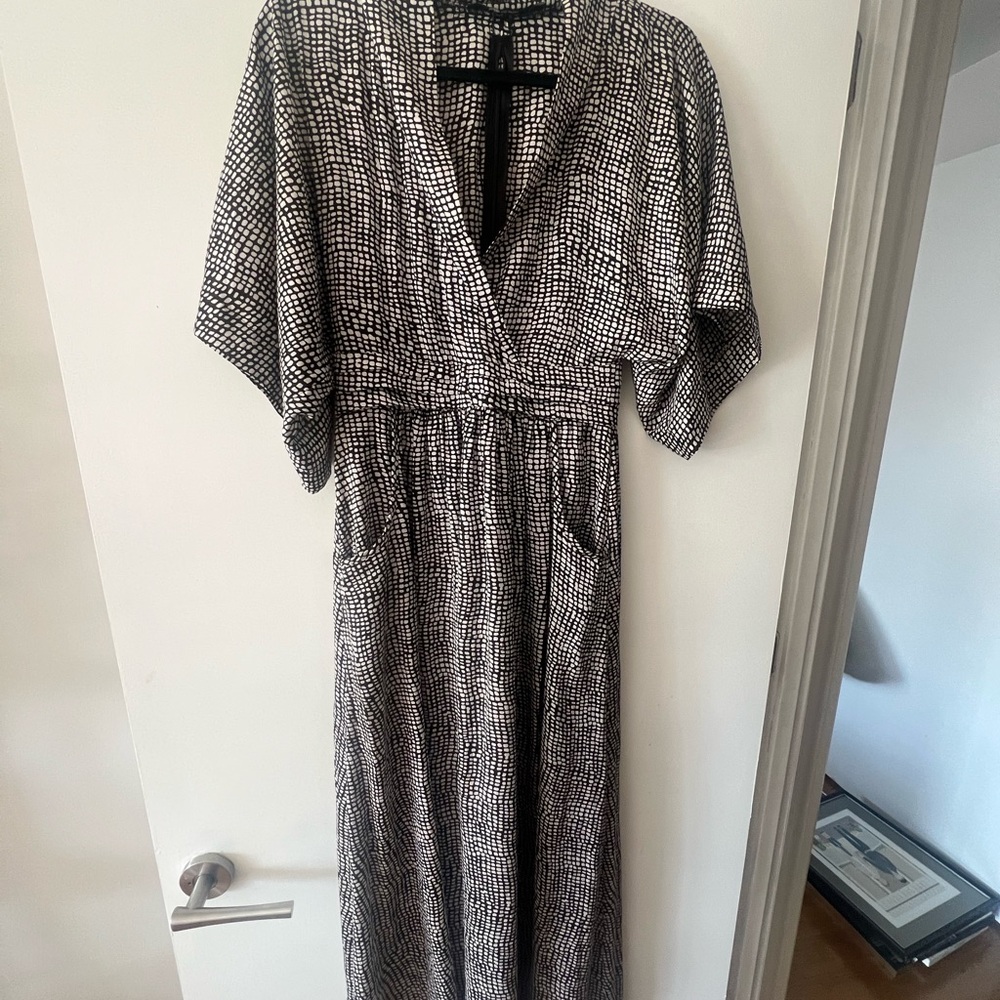 Women’s Black & White Printed Maxi Dress